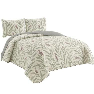 Imagem de Kit Cobre Leito Colcha Queen Boutik Dupla Face - Estampa 30 - 100% Pol