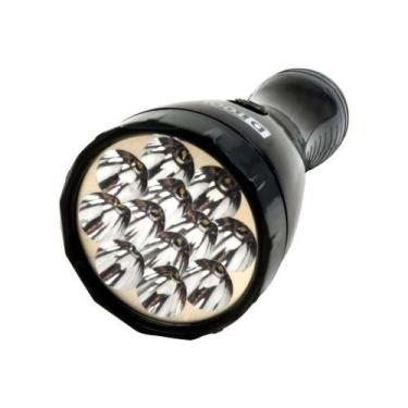 Imagem de Lanterna Recarregável 12 Leds com Alta Eficiência Prata Preto Dtools