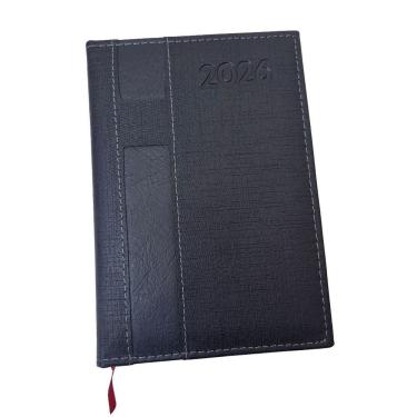Imagem de Agenda OEM Diária 2026 com Suporte para Caneta 352 Páginas 14x20CM Linho Azul com Azul