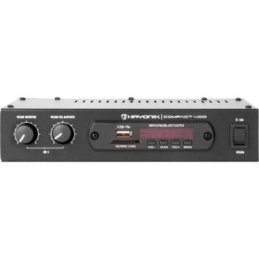 Imagem de Amplificador Hayonik Compact 400 Bluetooth 40W RMS Bivolt com USB SD AUX RCA e FM
