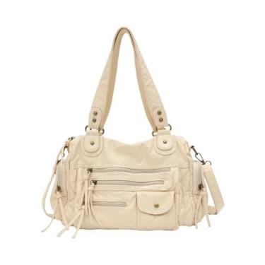 Imagem de Bolsa De Ombro Vintage Em Couro PU Para Mulheres, Unissex, Com Bolsos 
