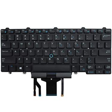 Imagem de AUTENS Teclado de reposição para Dell Latitude E5450 E5470 E7450 E7470 7480 7490 5480 5488 Laptop sem moldura, com ponteiro, com retroiluminação …