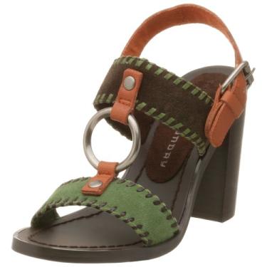 Imagem de Chinese Laundry Sandália feminina dourada com salto empilhado, Chocolate, 5 M