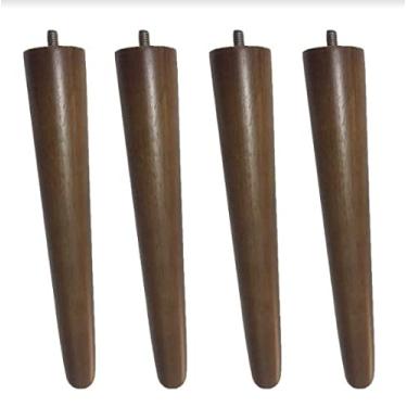 Imagem de Kit 4 Pés Palito 25cm Mel/Imbuia Mad Poltrona Puff Sofá Mimos (IMBUIA)