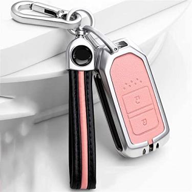 Imagem de Capa de chave de carro com 2 botões de liga de zinco, adequada para Honda Fit Vezel City Civic Jazz BRV BR-V HR-V Shuttle Gp8 (chaveiro rosa B)