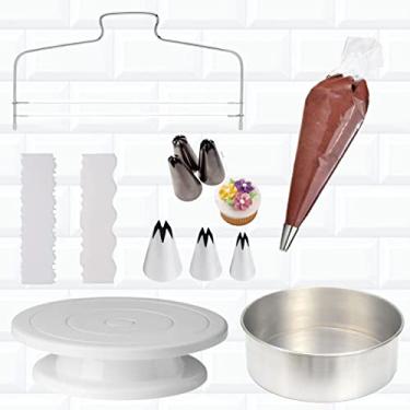 Imagem de Kit Confeitaria Forma 20x10 Bailarina Nivelador Bicos Sacos