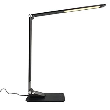 Imagem de Luminaria Relogio Calendario Slim Digital Touch Carrega Celular Led Dobravel Termometro Flexivel Despertador Alarme Executivo Mesa Casa Trabalho Home Office