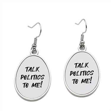 Imagem de Brinco Talk Politics – Brincos pendentes para meninas – Presente de festa de aniversário dos namorados, Metal, Sem pedras preciosas