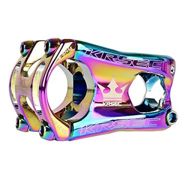 Imagem de Hastes de guidão de mountain bike CNC com alça curta e alça curta Tate Mountain Bike 31,8 x 50 mm, haste de guidão para haste de liga de alumínio para bicicleta de estrada, MTB, bicicleta cross-country (colorida)