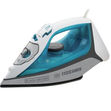 Imagem de Ferro de Passar Roupa a Vapor e a Seco Black + Decker FX3060 Ceramic Gliss com Spray Branco e Azul