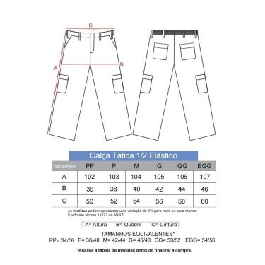 Imagem de Calça Tática Rip Stop 1/2 elástico