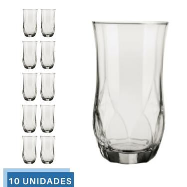 Imagem de Kit 10 Copos Ópera Transparente Redondo 360ml Durável Nadir