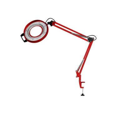 Imagem de Lupa Luminária Led Alum. Apoio Mesa Estek Estetica Vermelho