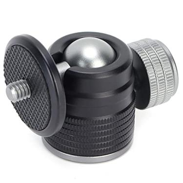 Imagem de Sanpyl Mini cabeça de esfera, liga de alumínio de 56,5 mm/2,2 pol. + adaptador de montagem de sapato de cabeça de bola ajustável de 135 graus tripé de parafuso de 0,6 cm para câmera DSLR