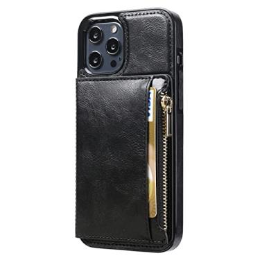 Imagem de Capa de cartão de carteira com zíper de couro flip para Samsung Galaxy S21 FE S20 Plus Note 20 Ultra A82 A72 A32 A22 Capa de bolsa de telefone à prova de choque, preta, para Galaxy A52 4G 5G