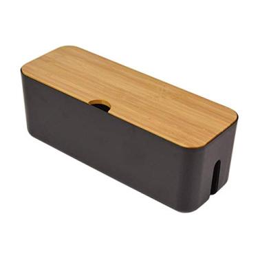 Imagem de Sourcemall Caixa de gerenciamento de cabos | Organizador de faixas elétricas | Caixa organizadora de cabos | Esconda e oculte as fitas de energia e cabos elétricos de TVs, computadores e mesas |