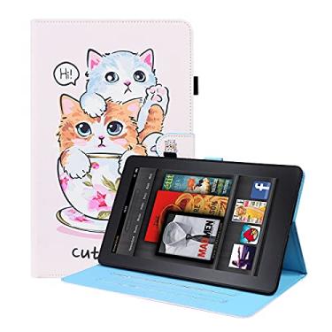 Imagem de YUNCHAO Caixa de telefone Para Amazon Kindle Paperwhite 4/3/2/1 Padrão de Animal Estojo de Couro Flip Horizontal Com Titular e Card Slots & Follow Frame & Sleep/Wake-up Função capa para celular