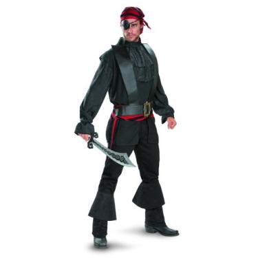 Imagem de Disguise Fantasia masculina adulta caleidoscópio Buccaneer, Preto/cinza, X-Large/42-46