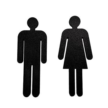 Imagem de Quadro/placa Sinalização Mas/fem Banheiro Unissex Indicativa Cor:Preto