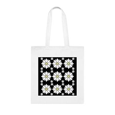 Imagem de Sacola de vetor de margaridas, presente de vetor de margaridas, bolsa de ombro de vetor de margaridas, sacolas reutilizáveis de vetor de margaridas, ideia de presente de cesta de natal