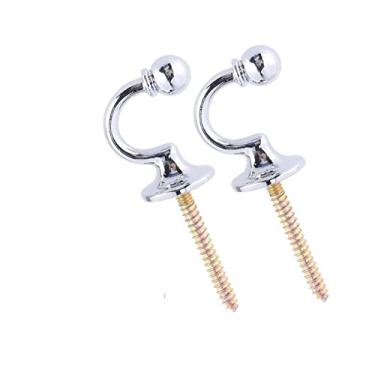 Imagem de 2 peças ganchos de cortina folheados duráveis ​​ganchos de metal para acessórios de banheiro cortina sala de estar casa, 2 peças