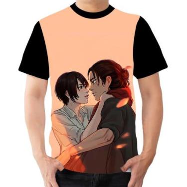 Imagem de Camiseta Camisa Personalizada Eren E Mikasa Anime Aot - Dias No Estilo