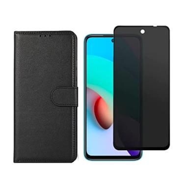 Imagem de Kit Capa Carteira Flip + Pelicula Privacidade Compatível Xiaomi Redmi 10 Prime (Redmi 10 Prime)