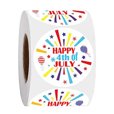 Imagem de Adesivos de presente Happy Fourth of July (500 etiquetas de decoração de 4 de julho, lembrancinhas de festa (500 etiquetas de dia da independência)