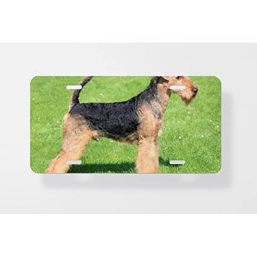 Imagem de Capa para placa de carro Airedale Terrier I – Capa para placa de carro – Capa para placa de carro 15 x 30 cm