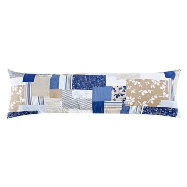 Imagem de Capa De Travesseiro De Corpo Estampada Patchwork Azul 1,40M X 45cm Com