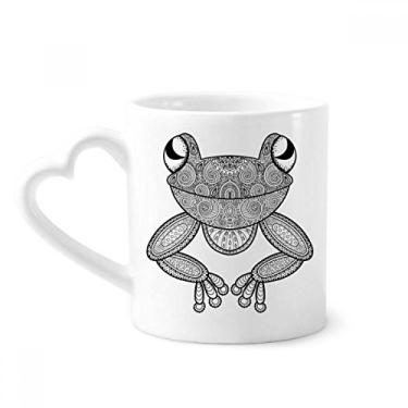 Imagem de Caneca de café de cerâmica pequena sapo verde copo de coração de vidro