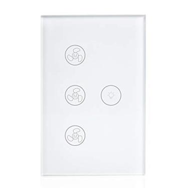 Imagem de Benexmart Interruptor inteligente para ventilador de teto WiFi compatível com Alexa Google Home Smart Life App Control (interruptor de luz do ventilador)