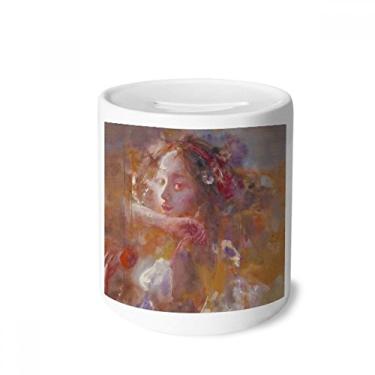 Imagem de DIYthinker Orange XJJ Oil Painting Money Box Ceramic Coin Case Piggy Bank Gift