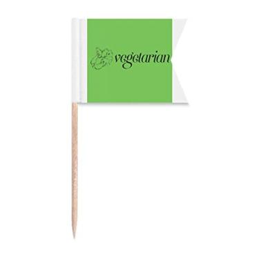 Imagem de Cool Vegetarian Art Deco Presente Fashion Palito Bandeiras Marcadoras para Bolo Festa Prato de Queijo