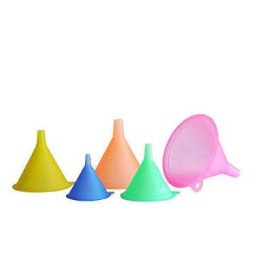 Imagem de Mirenlife Conjunto de funil de plástico de cores doces de 5 tamanhos para uso geral, ferramentas domésticas de cozinha de carro de laboratório, produtos secos líquidos