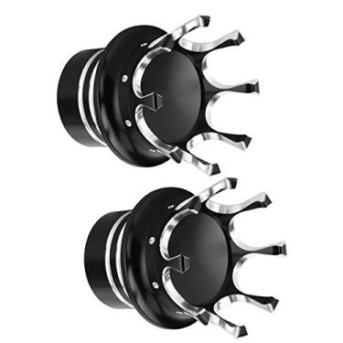 Imagem de Tampa do Eixo Dianteiro, Tampas do Eixo Dianteiro KIMISS Crown Styling Liga de Alumínio CNC Tampa Porca do Eixo Dianteiro para Modificação de Motocicleta (Preto e branco)