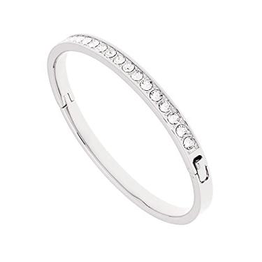 Imagem de Ted Baker Pulseira feminina London Clemara com dobradiça de cristal, Medium, Latão, Cristal