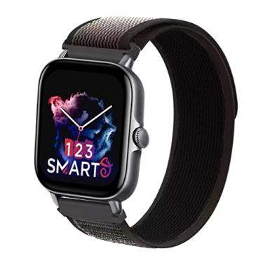 Imagem de Pulseira de Nylon Nova compatível com GTS 4 /GTS 4 Mini/GTS 3 /GTS 2 Mini/GTS 2 2e /GTS 1 Marca 123Smart - Preto com Branco