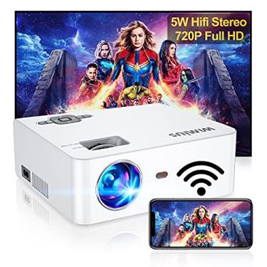 Imagem de Projetor Bluetooth 5G WiFi Suporte 4K, 450 ANSI Native 1080P WiMiUS W6 Projetor de filmes ao ar livre com tela de 300 polegadas, Keystone 4P/4D, 50% de zoom, projetor de vídeo compatível