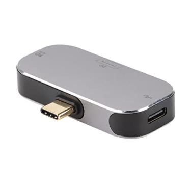 Imagem de Hub USB C,Hub USB, Adaptador USB, Docking Station Multifuncional 3 Em 1 Tipo C Macho Para DP 2 Tipo C Feminino USB C Hub Para Windows Para Android Para OS X