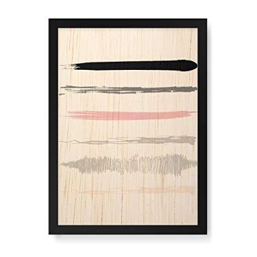 Imagem de Arte Maníacos Quadro Decorativo em Madeira Escandinavo Abstrato - 23x16,25cm (Moldura caixa em laca preta)