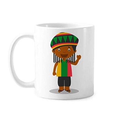 Imagem de Caneca preta selvagem Jamaica desenho animado cerâmica xícara de porcelana café louça