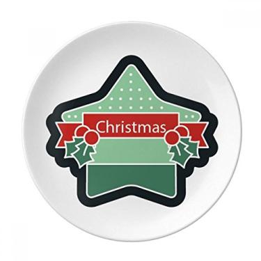 Imagem de Placa de ícone de desenho animado de Natal com estrela de Natal decorativa de porcelana Salver louças de jantar