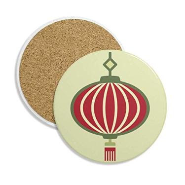 Imagem de Caneca de porta-copos com padrão chinês Lantern Caneca de proteção de mesa Pedra absorvente