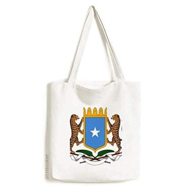 Imagem de Bolsa de lona com emblema nacional da África da Somália, bolsa de compras casual