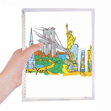 Imagem de Caderno de aquarela US New York America com folhas soltas e diário recarregável