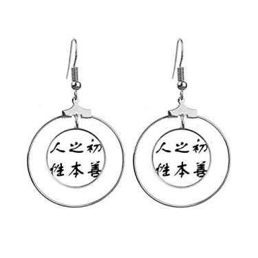 Imagem de Brincos masculinos Nature Is Good Art Déco para presente moderno com pingente de argola