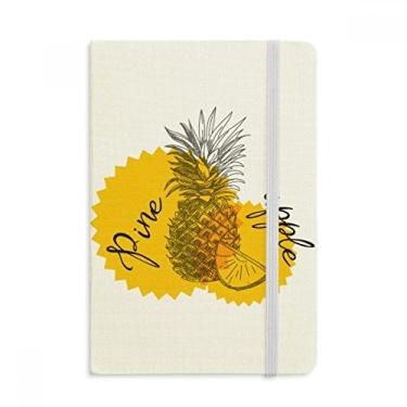 Imagem de Caderno de desenho de abacaxi amarelo com capa dura em tecido oficial diário clássico