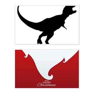 Imagem de Dinossauro Black Bones Bone Holiday Holiday Merry Christmas Cartões de parabéns Mensagem de Natal