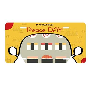 Imagem de DIYthinker Placa de carro tradicional japonesa de sushi diferente para decoração de carro, dia da paz